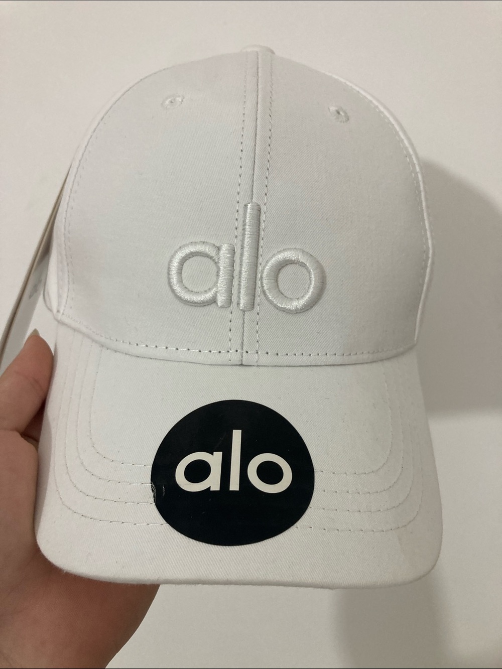 ALO Yoga Kids White Embroidered Logo Cap